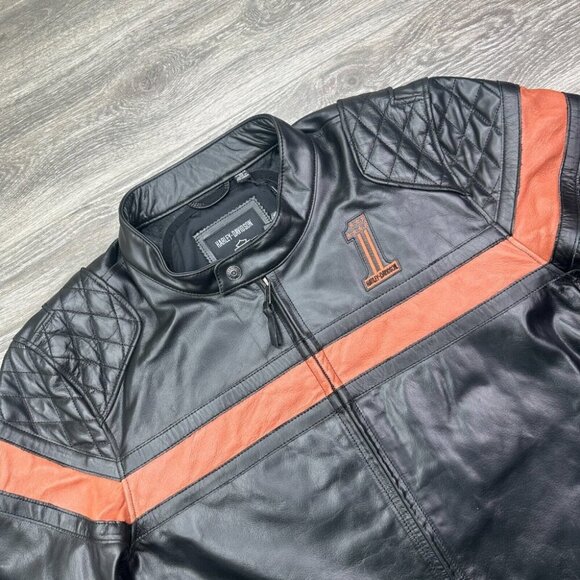 Harley Davidson Motorcycle Riding Jacket Leather Victory Lap Men's 3XL $500 New - Picture 4 of 16